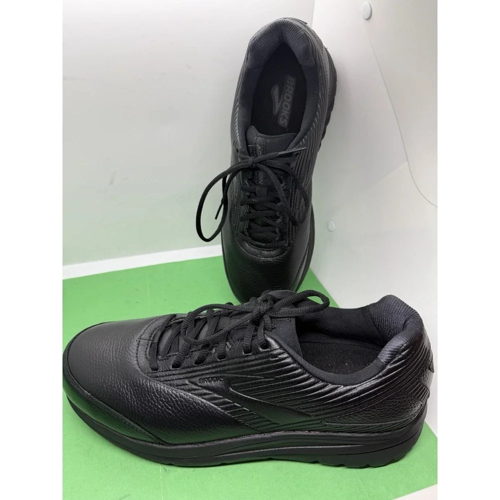 Men's 13 2E W Wide Brooks Addiction Walker 2 1103182E072 Black Leather Shoes